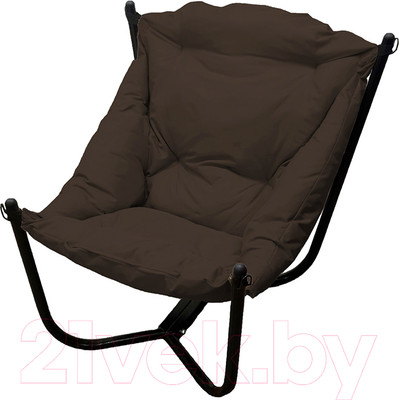 Кресло садовое M-Group Чил / 12360405 (черный/коричневая подушка)