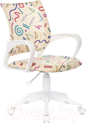 Кресло детское Бюрократ Burokids 1W / 1920820 (песочный Sticks 02/пластик белый)