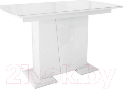Обеденный стол Stolline Фрегат (белый/стекло белое)