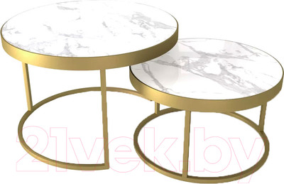 Журнальный столик Stolline Эрвин (белый мрамор/золотой)