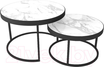 Журнальный столик Stolline Эрвин (черный/белый мрамор)