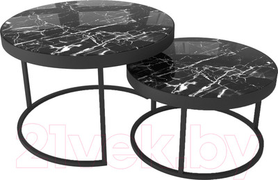 Журнальный столик Stolline Эрвин (черный/черный мрамор)