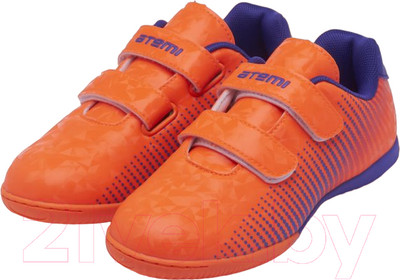 Бутсы футбольные Atemi Indoor Kids SBA-006 (оранжевый/фиолетовый, р-р 35)