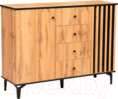 Тумба Олмеко Либерти 51.04 опора 150мм (дуб вотан/черный)