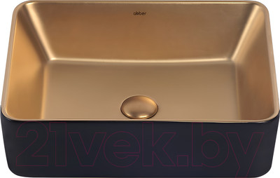Умывальник Abber Rechteck AC2212BG (золото матовое/черный)