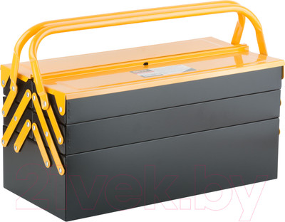 Ящик для инструментов FIT Металлический с 4-мя раздвижными отделениями / 65679