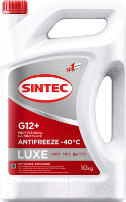 Антифриз Sintec Luxe G12+ -40 / 614504 (10кг, красный)