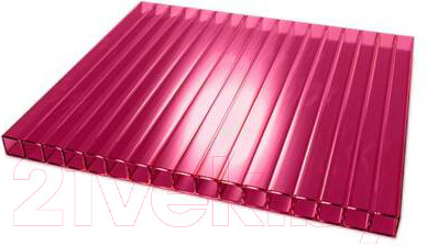 Сотовый поликарбонат TitanPlast 2100x6000x6мм 0.77кг/м2 (гранатовый)