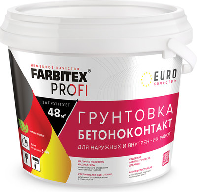 Грунтовка Farbitex Профи Бетоноконтакт акриловая (1.4кг)