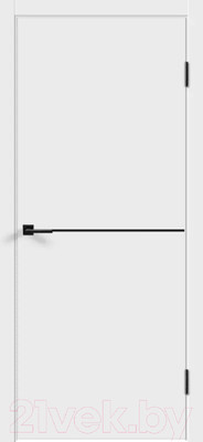 Дверь межкомнатная Velldoris Эмаль Flat H1 80x200 без врезки (белый/черный)
