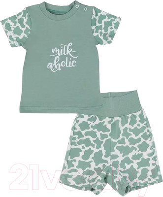 Комплект одежды для малышей Rant Milk-Aholic с шортами / 2-81/1 (зеленый, р.68)