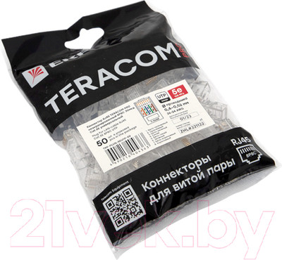 Коннектор EKF Teracom Pro RJ-45 8P8C Cat.5E TRP-PLUG-5EUTP-50