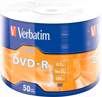 Набор дисков DVD-R Verbatim 16x 4.7Гб DL / 43791 (50шт)