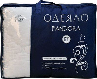 Одеяло PANDORA Лебяжий Пух тик стандартное 172x205