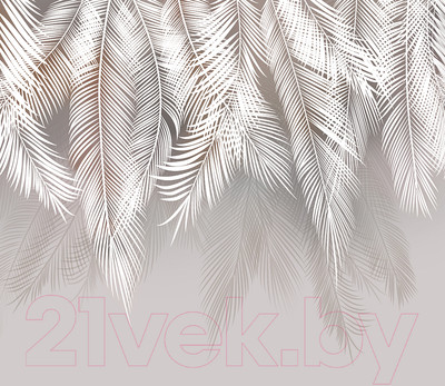 Фотообои листовые Citydecor Пальмовые листья (312x265, светло-серые)