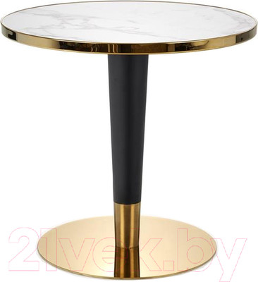 Обеденный стол Halmar Morata 79x74 (белый мрамор/черный/золотой)