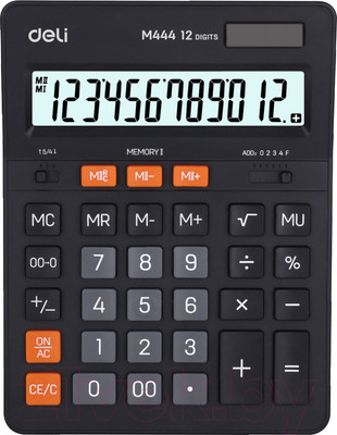 Калькулятор Deli М444 (черный)