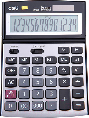 Калькулятор Deli 39229 (серебристый/черный)