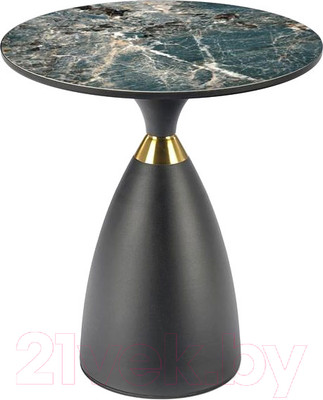 Журнальный столик Halmar Morena (зеленый мрамор/черный/золотой)