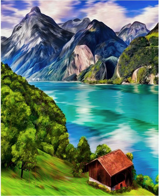 Набор алмазной вышивки Школа талантов Горное озеро / 9501531