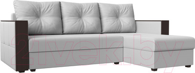 Диван угловой Лига Диванов Валенсия Лайт правый (экокожа белый)