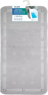 Коврик на присосках Вилина Массажный Лотос 6910 (43x90, серый)