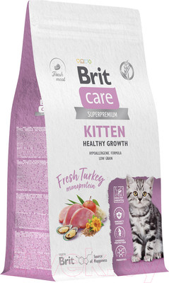 Сухой корм для кошек Brit Care Cat Kitten Healthy Growth с индейкой / 1066910 (1.5кг)