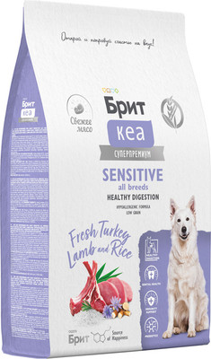 Сухой корм для собак Брит Кеа Dog Adult Sensitive Healthy Digestion с инд. и ягн./5066476 (12кг)