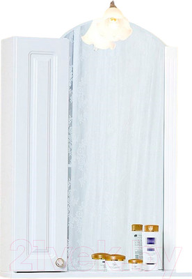 Зеркало Бриклаер Анна 60 L (белый глянец)