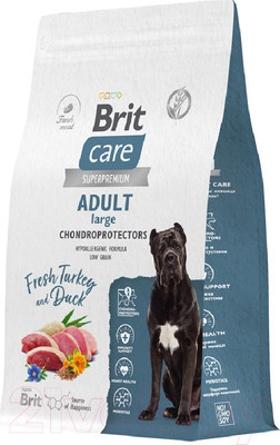 Сухой корм для собак Брит Кеа Dog Adult L Chondroprotectors с индейкой и уткой / 5066407 (3кг)