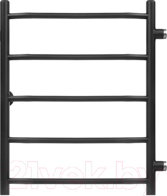 Полотенцесушитель водяной GRANULA Трапеция 50х60 5 перекладин (боковое подключение, черный матовый)