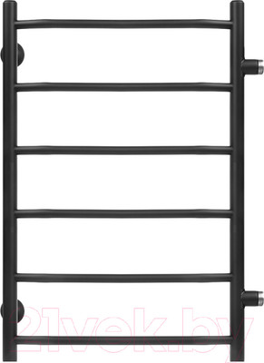 Полотенцесушитель водяной GRANULA Трапеция 50х80 6 перекладин (боковое подключение, черный матовый)