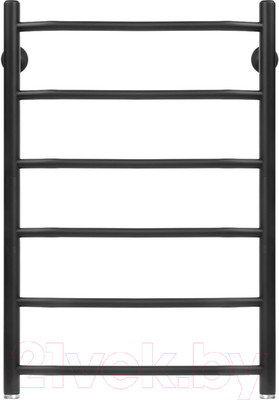 Полотенцесушитель водяной GRANULA Трапеция 50х80 6 перекладин (нижнее подключение, черный матовый)