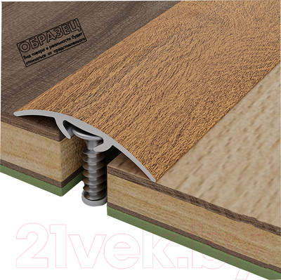 Порог Русский Профиль Разноуровневый с дюбелем 30мм 1.8м (дуб сантана)
