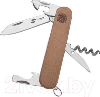 Нож швейцарский STINGER FK-K5019-5P (дерево)