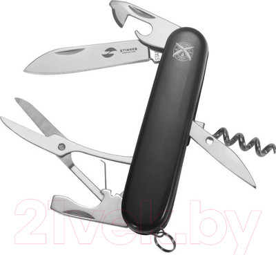 Нож швейцарский STINGER FK-K5018-6P (черный)