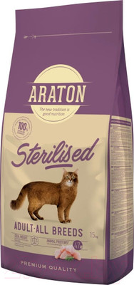 Сухой корм для кошек Araton Cat Sterilization / ART47473 (15кг)