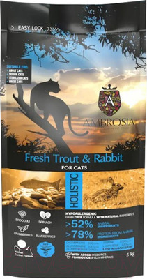 Сухой корм для кошек Ambrosia Grain Free для стерилизов., свежая форель и кролик / U/ACTR1.5 (1.5кг)
