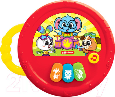 Музыкальная игрушка Азбукварик Музыкальный барабанчик / 3113 (красный)