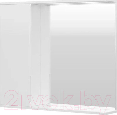 Шкаф с зеркалом для ванной Volna Lake 80 L (белый)