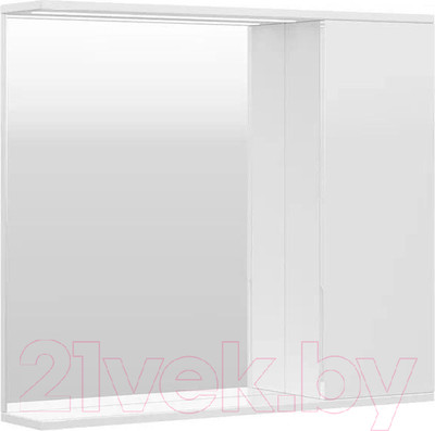 Шкаф с зеркалом для ванной Volna Lake 80 R (белый)