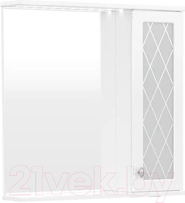 Шкаф с зеркалом для ванной Volna Milena 70 R (белый)