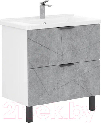 Тумба с умывальником Volna Twing 60.2Y бетон Миранда 60 (напольная)