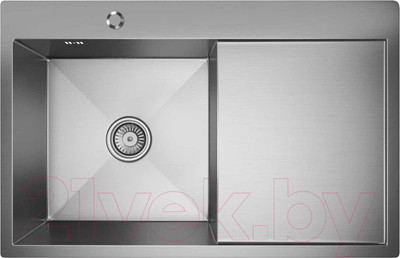 Мойка кухонная Mixline Pro 551877 левый (сатин, с сифоном)