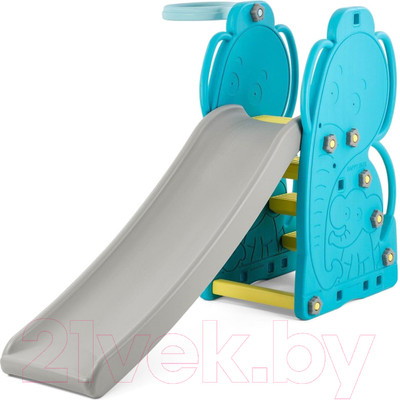 Горка-комплекс Happy Box С баскетбольным кольцом / JM-755E (синий)