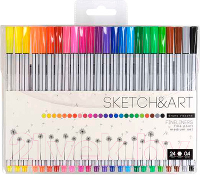 Набор лайнеров Bruno Visconti Basic Fineliner 0.4мм / 36-0013 (24цв)