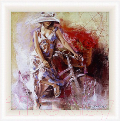 Картина Декарт Девушка с велосипедом 8Л2363 (в раме)
