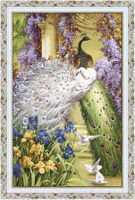 Гобелен Декарт Павлины 8Л3703 (в раме)
