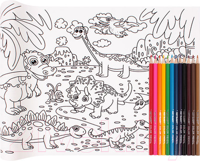 Плакат-раскраска Darvish Динозавры / SR-14404A