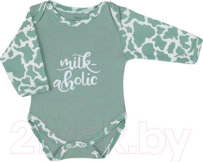 Боди для малышей Rant Milk-Aholic С длинным рукавом / 6181 (зеленый, р.62)